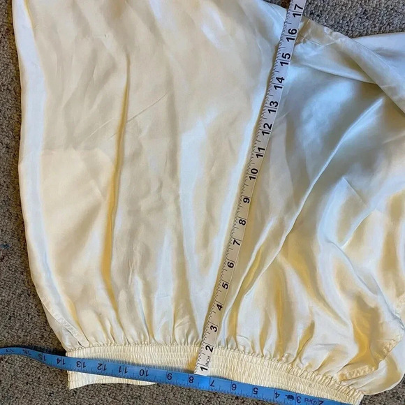 Sag harbor L Silk Pants trousers elastic waist pull on beige Pockets Casual - Picture 2 of 7